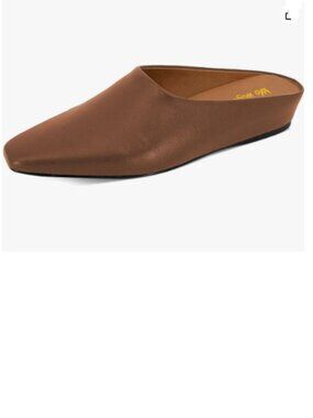 Wo Wagas Brown Mules Low Wedges Heels Slipper Squared Toe Slip On Indoor Shoes